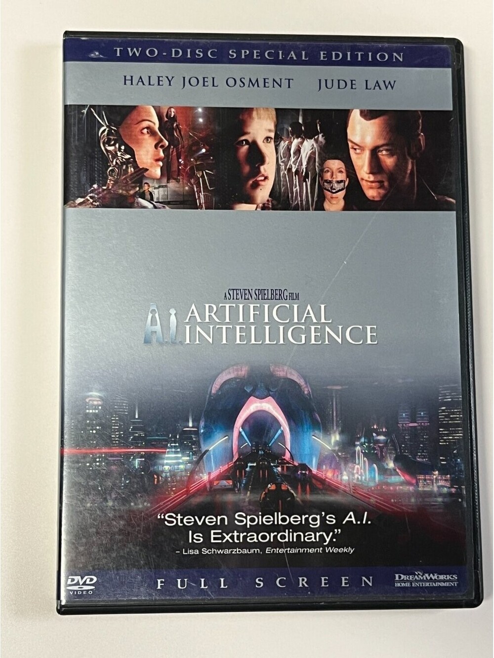 A.I. Artificial Intelligence DVD Special Edition Haley Joel Osment 2002 Sci-Fi